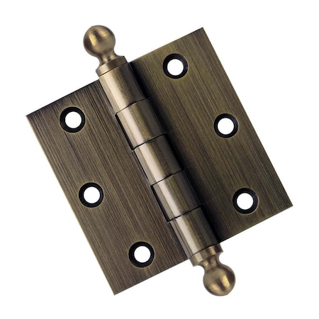 Embassy 3 x 3 Solid Brass Hinge, Antique Brass Finish with Ball Tips 3030US5B-1